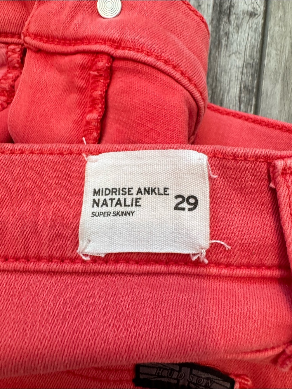 Hudson Jeans Women’s Coral-Red Super Skinny Jeans Sz 29 - Picture 7 of 9